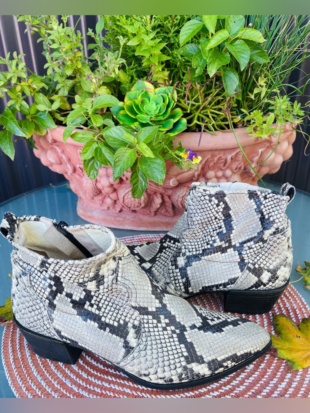 Paul Green Snakeskin Ankle Boots Made in Austria
